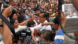 Sam Rainsy tại một buổi lễ tôn giáo ở Phnom Penh hôm 30/7